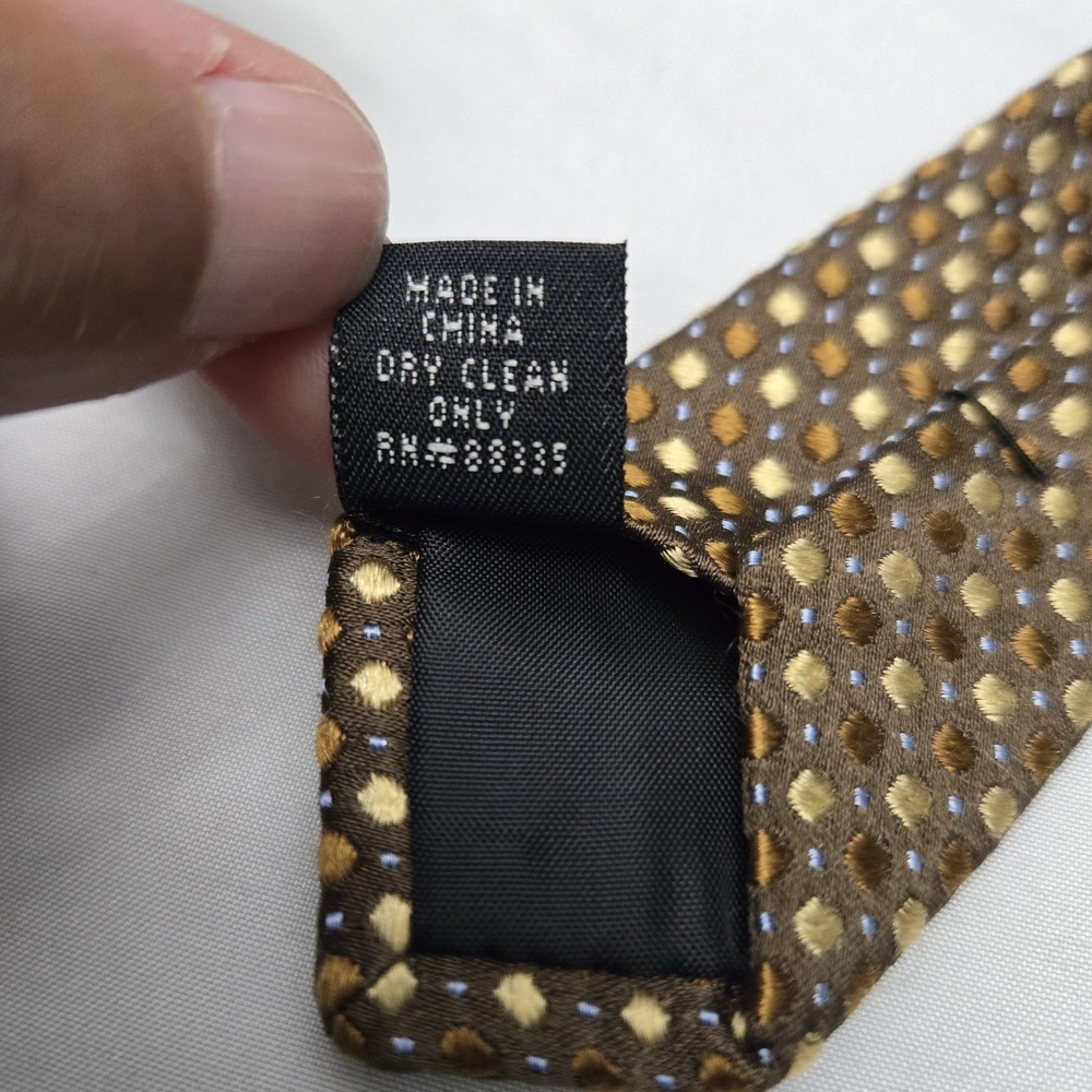 Vintage Axcess 100% Silk Tie Hand Made‎ Brown And Gold Classic Luxury Designer - Picture 4 of 4